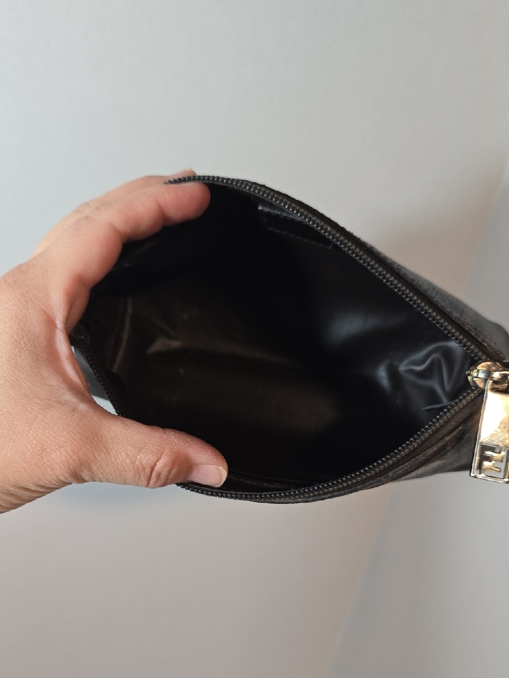 Fendi Brown Monogram Canvas Floral Zip Pouch - Picture 9 of 12